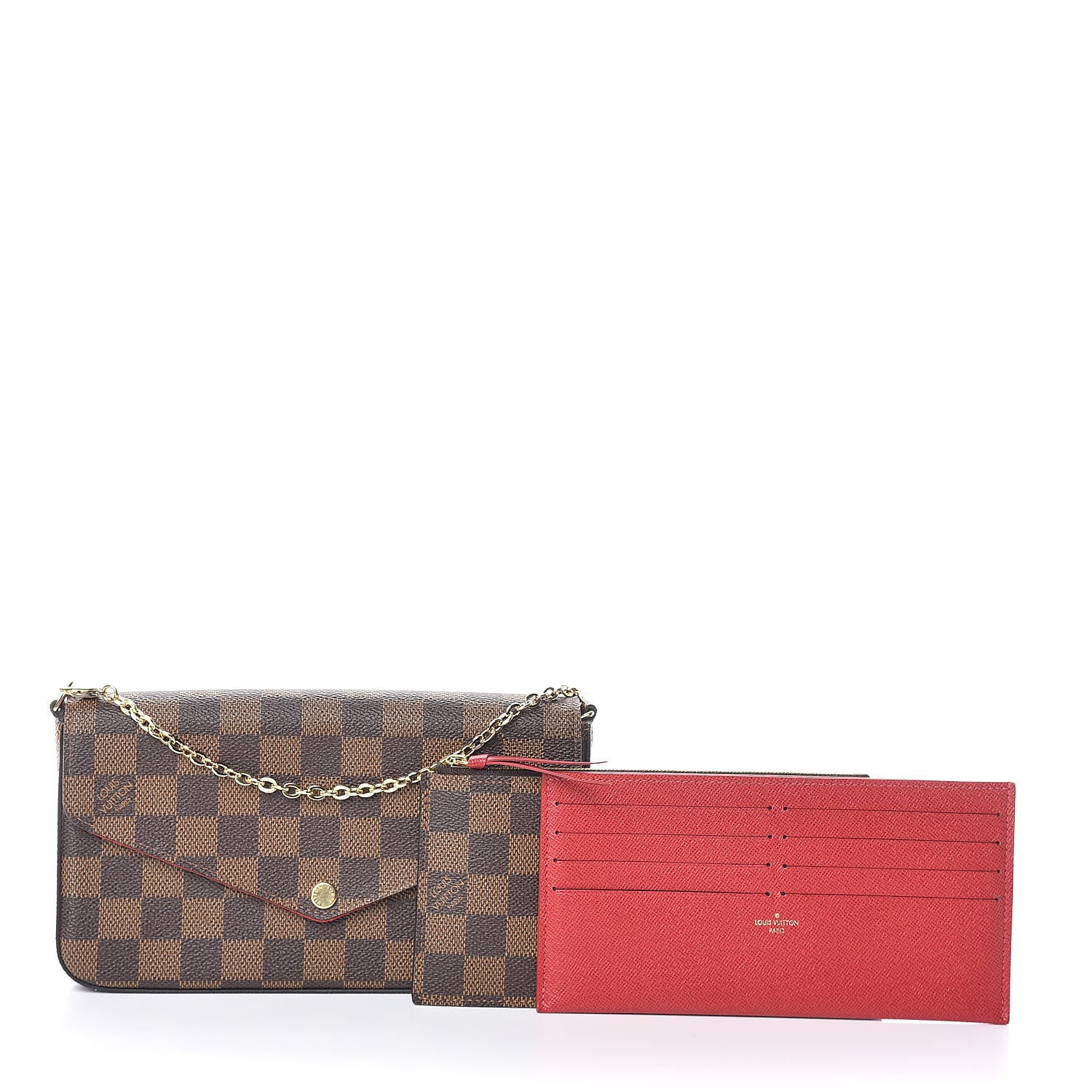 Louis Vuitton Damier Ebene Pochette Felicie Chain Wallet 9 of 9
