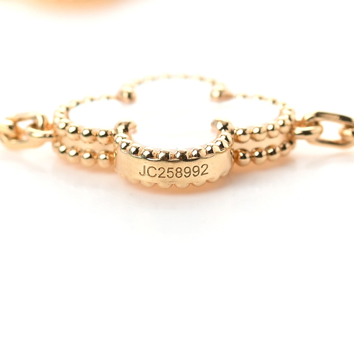 18K Yellow Gold Mother of Pearl 5 Motifs Vintage Alhambra Bracelet