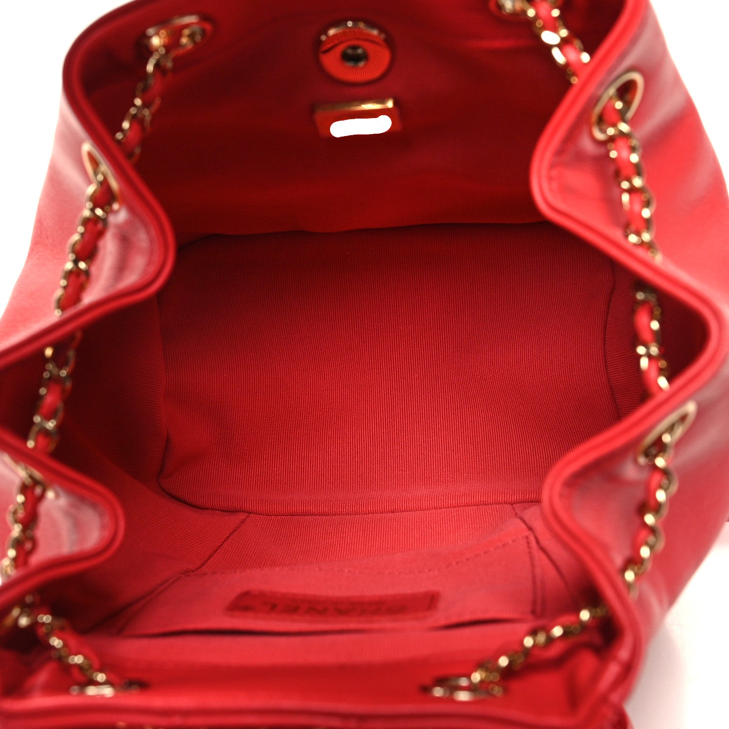 Chanel Lambskin Quilted Small Duma Drawstring Backpack Red 5 of 10