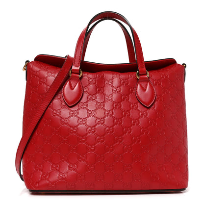 Gucci Guccissima Linea A Foldover Tote Red 1 of 8