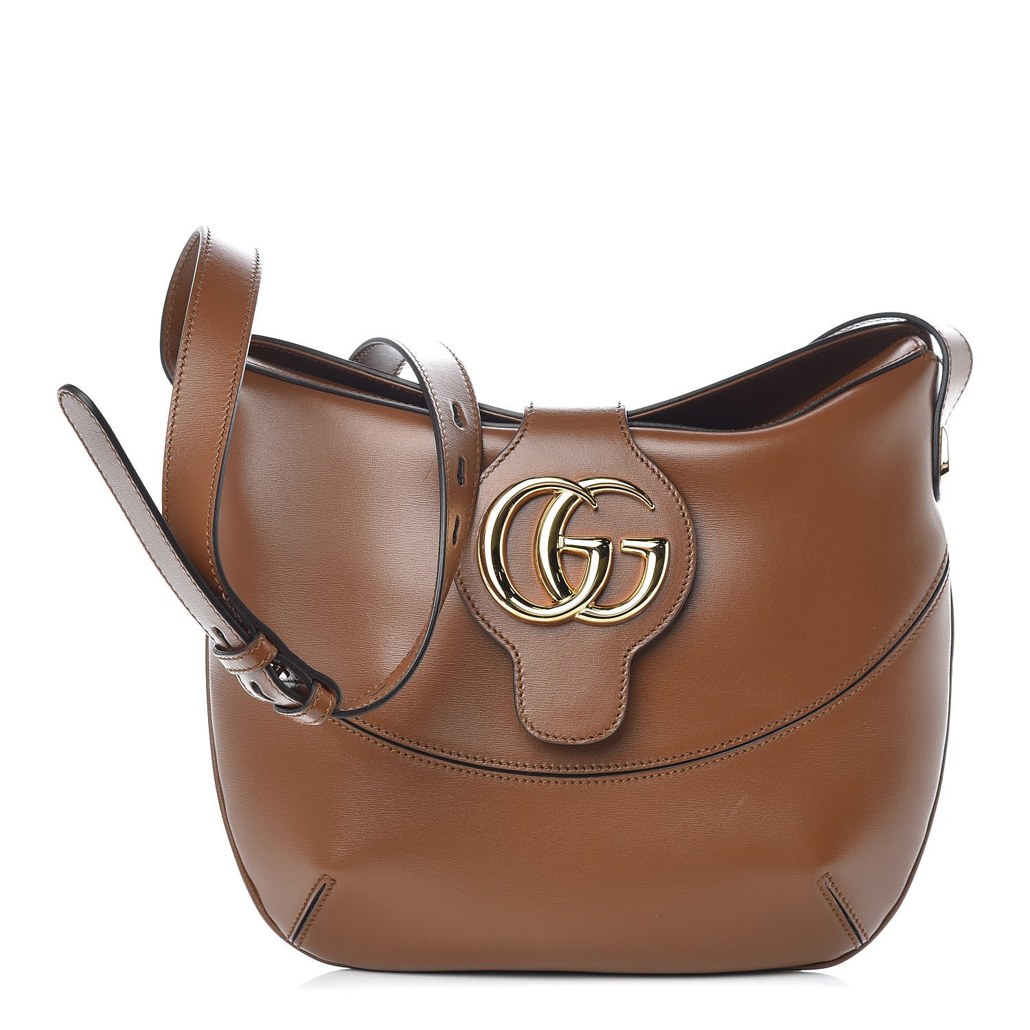 Gucci Boarded Plutone Calfskin Medium Arli Shoulder Bag Nocciola 1 of 9