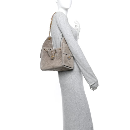 Chanel Suede Quilted Small Chanel 25 Handbag Dark Grey 2 of 11