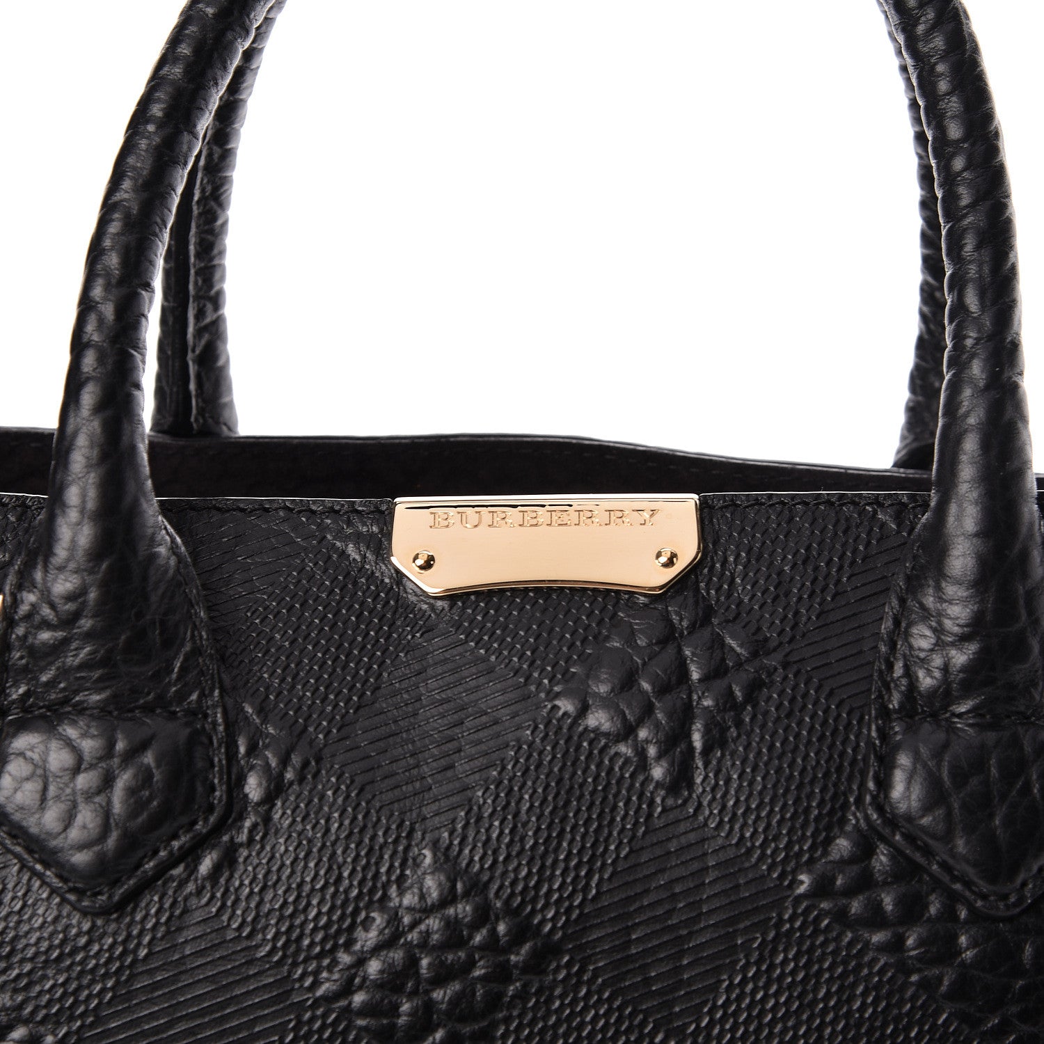 Burberry Heritage Grain Check Embossed Medium Dewsbury Tote Black 8 of 11