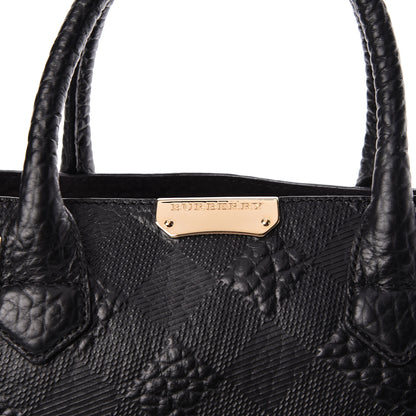 Burberry Heritage Grain Check Embossed Medium Dewsbury Tote Black 8 of 11