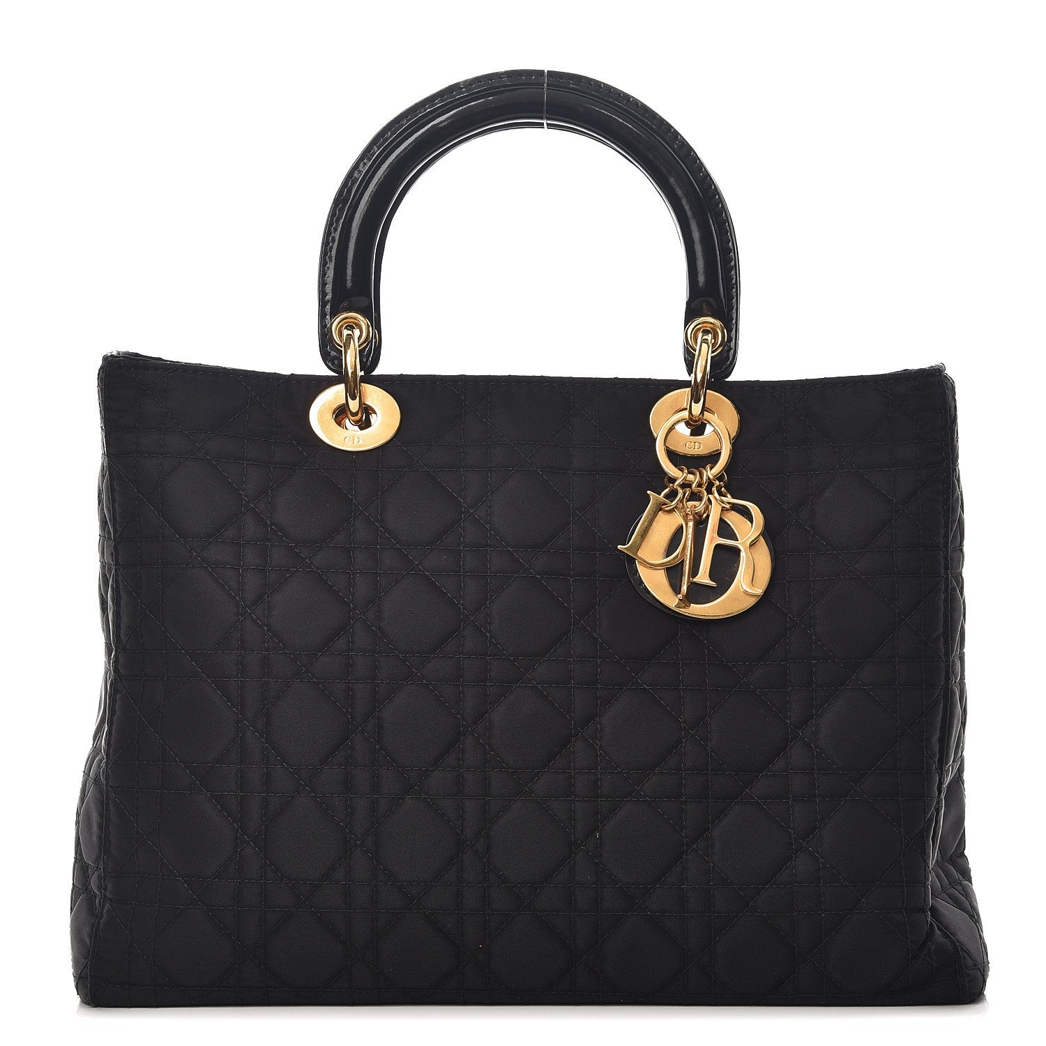 Christian Dior Nylon Cannage Large Lady Dior Black 1 of 12
