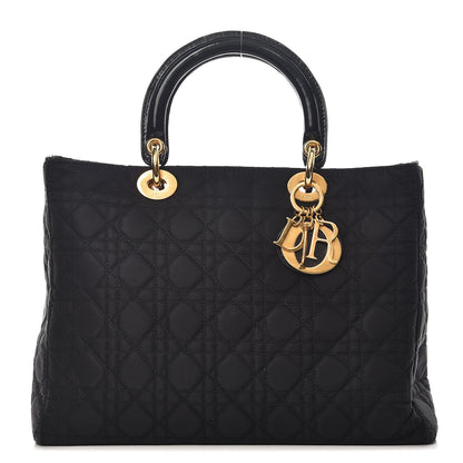 Christian Dior Nylon Cannage Large Lady Dior Black 1 of 12