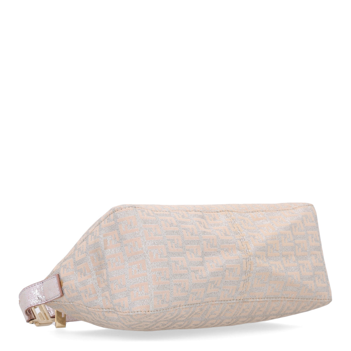 Metallic Jacquard Zucchino Vitello Pochette Cipria Argento Grigio