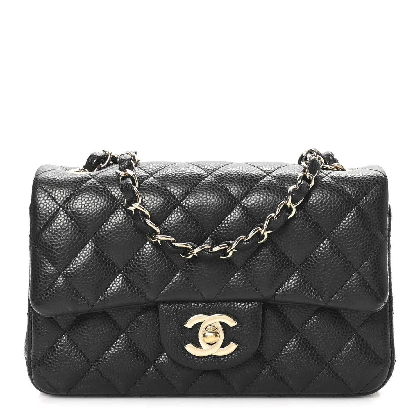 Caviar Quilted Mini Rectangular Flap Black