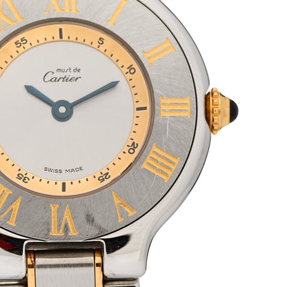 Cartier Stainless Steel 18K Yellow Gold 28mm Must De 21 Quartz Watch 5 of 5