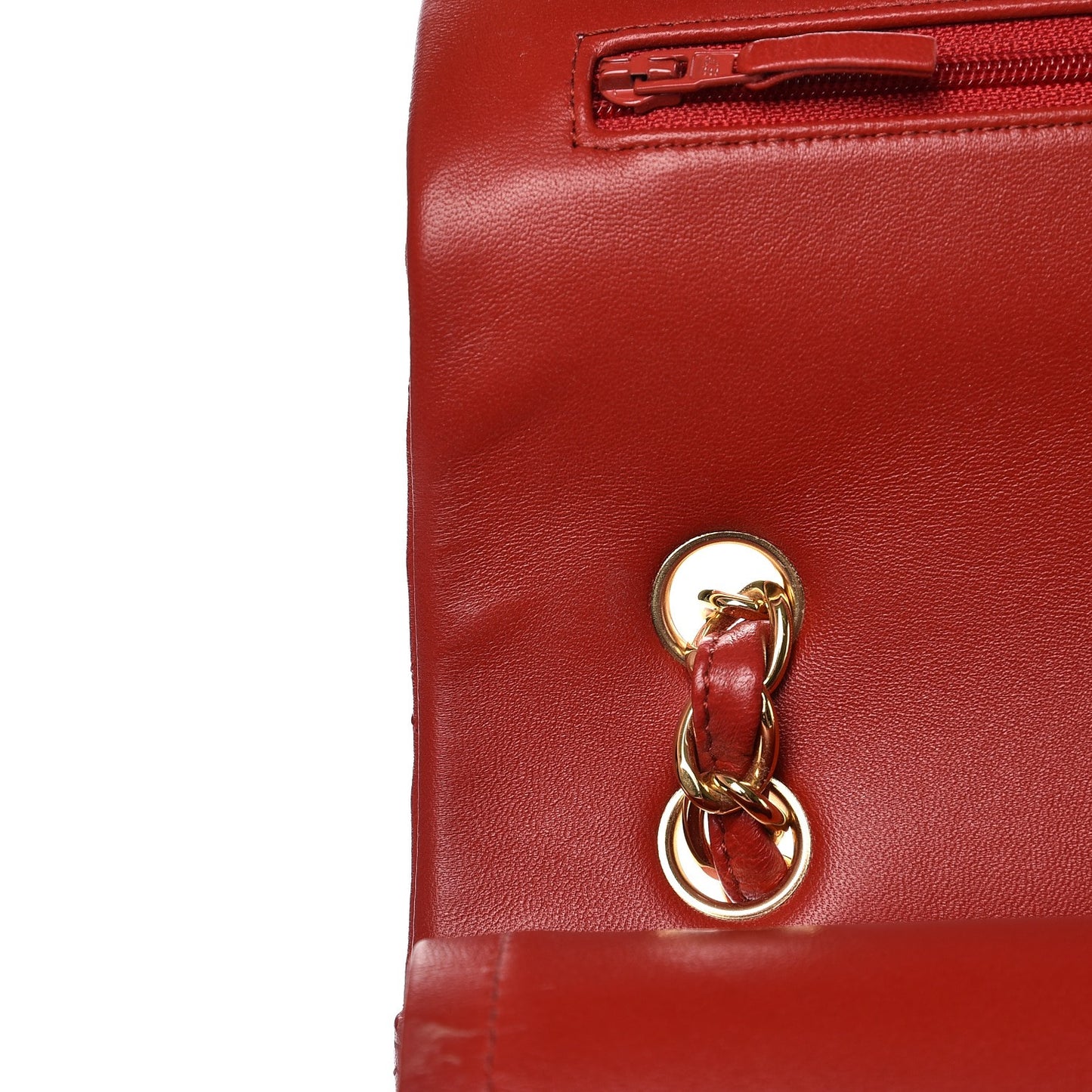 Lambskin Quilted Maxi Double Flap Red