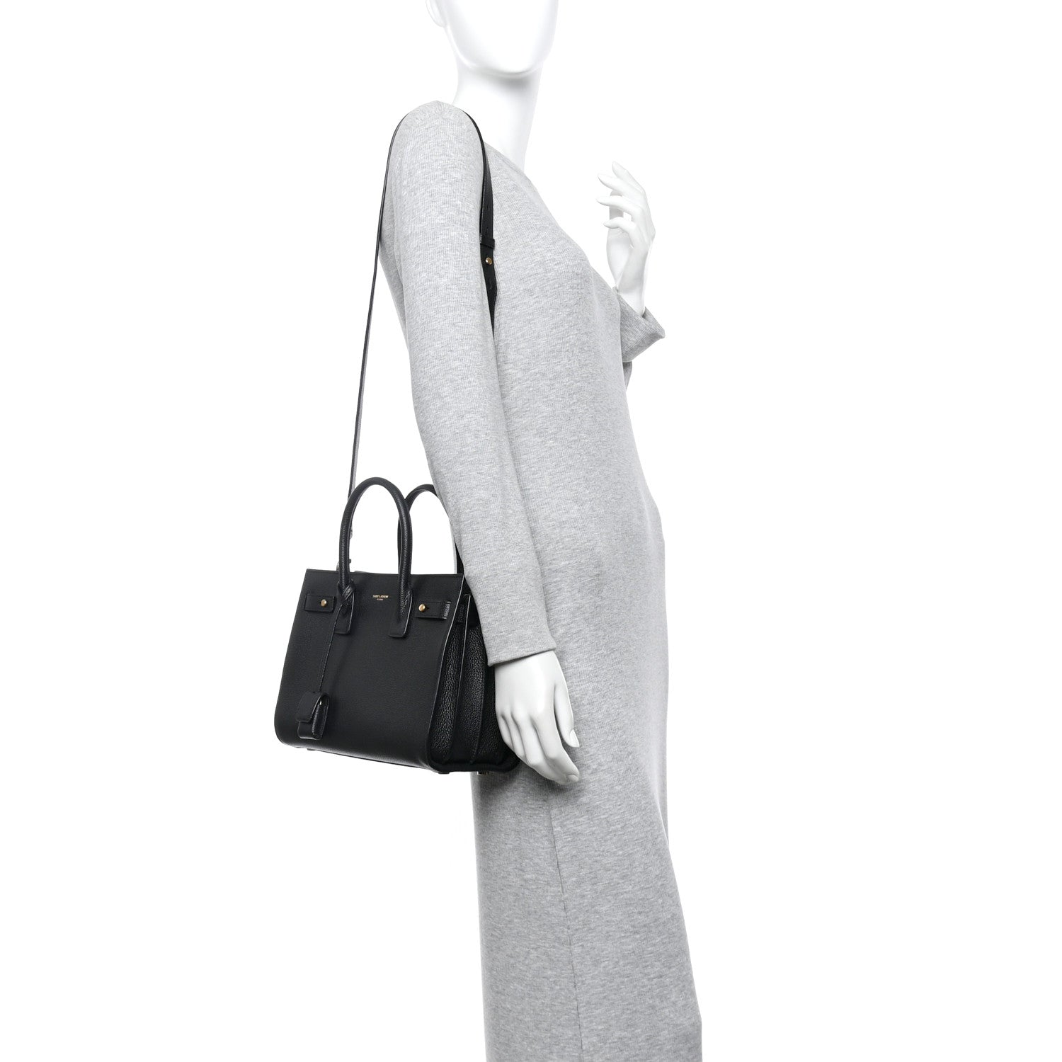 Saint Laurent Grained Calfskin Baby Sac De Jour Black 2 of 10