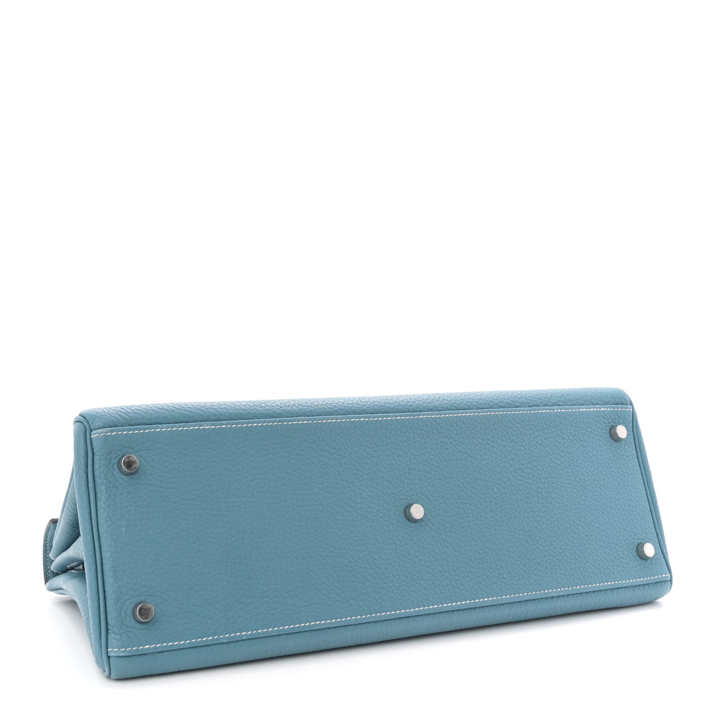 Taurillon Clemence Shoulder Kelly 42 Blue Jean