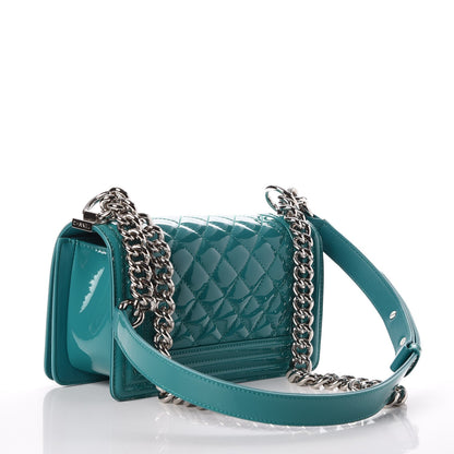 Chanel Patent Calfskin Small Plexiglass Boy Flap Green 3 of 8