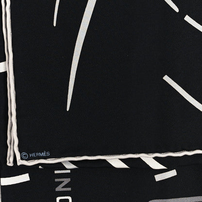 Hermes Silk Pluie d'Etincelles Scarf 90 Black White 4 of 4