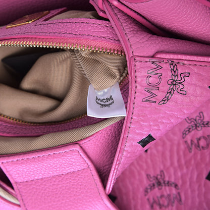 MCM Visetos Small Corina Shoulder Bag Pink 7 of 10