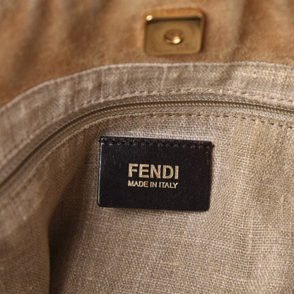 Fendi Pequin Cuoio Vegetale Large Hobo Tobacco Black Cuoio 8 of 15
