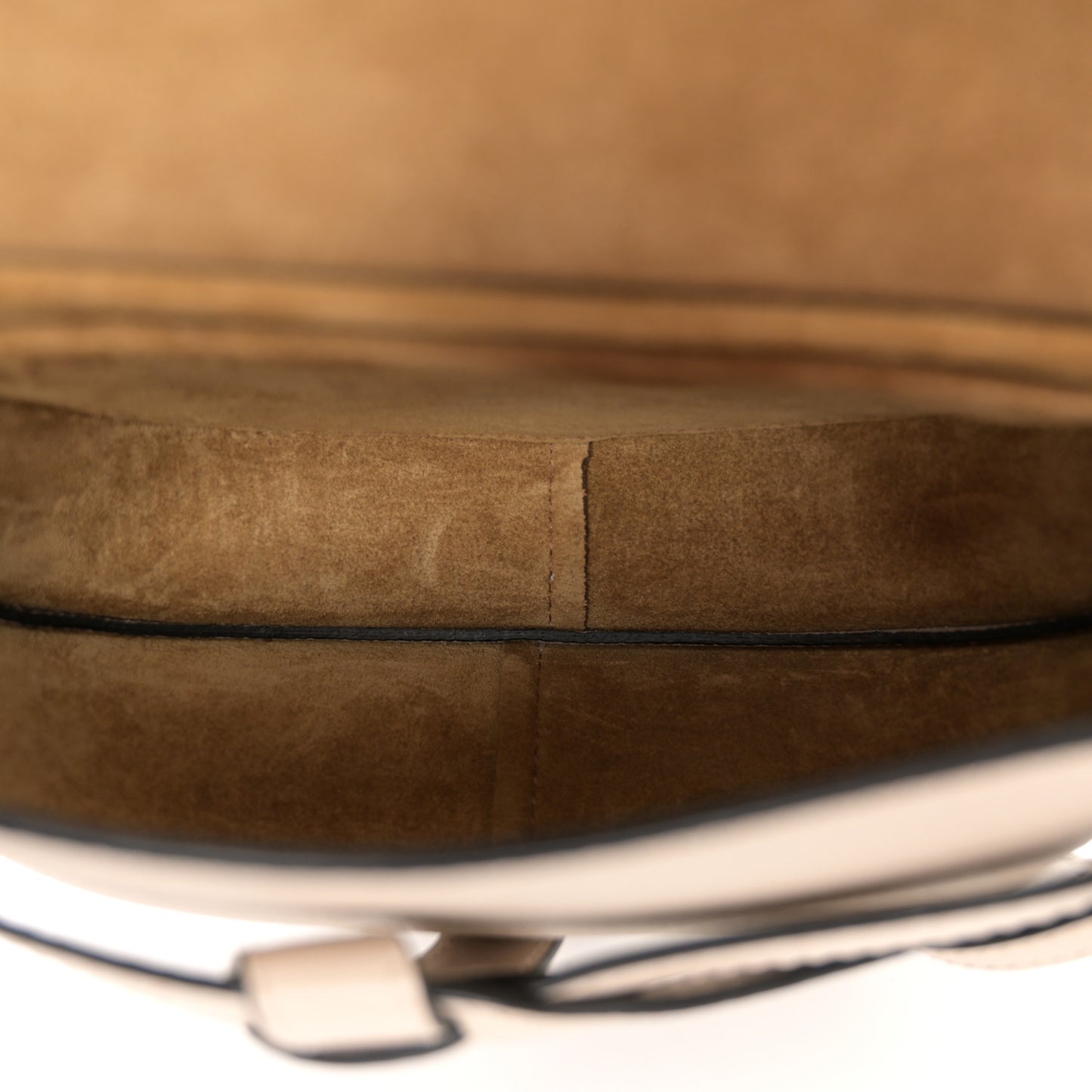 Grained Calfskin Mini Gate Crossbody Bag Light Oat