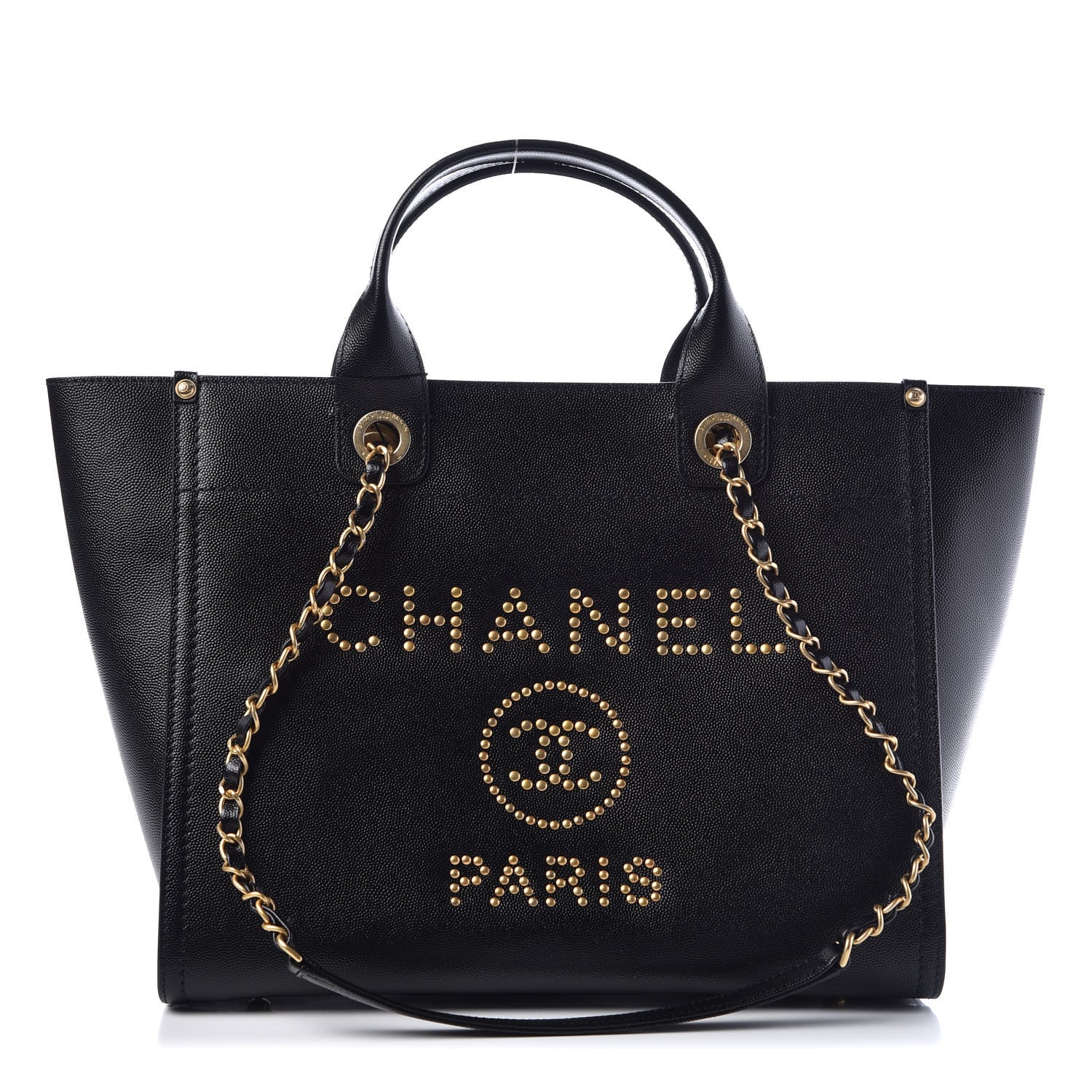 Chanel Caviar Small Studded Deauville Tote Black 1 of 9