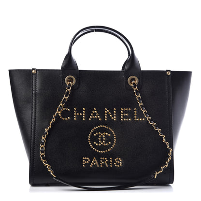 Chanel Caviar Small Studded Deauville Tote Black 1 of 9