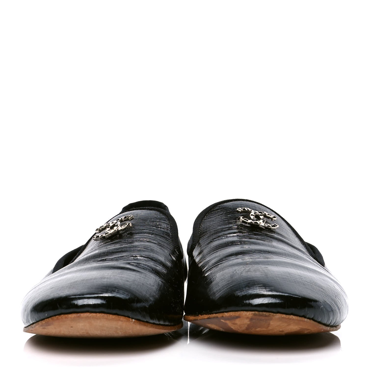 Chanel Patent CC Mocassin Loafers 41 Black 2 of 4