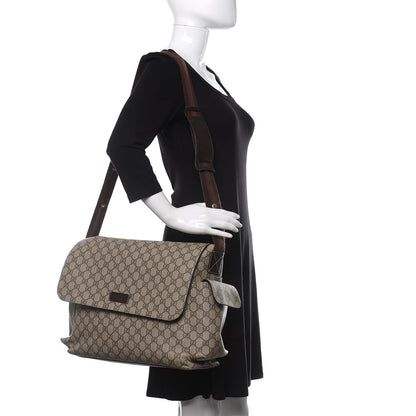 Gucci GG Plus Monogram Messenger Diaper Bag Dark Brown 2 of 12