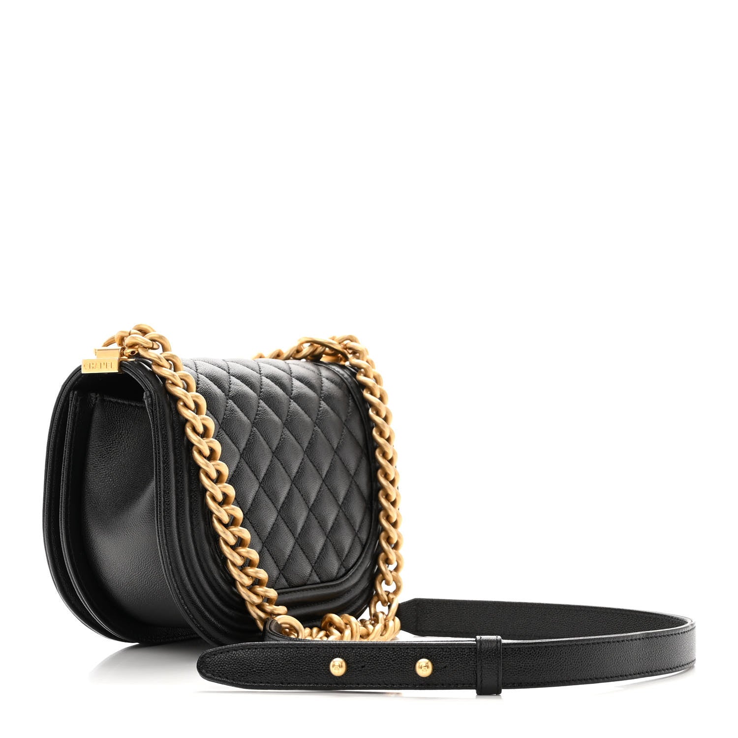 Chanel Caviar Quilted Small Boy Messenger Bag Black 3 of 10