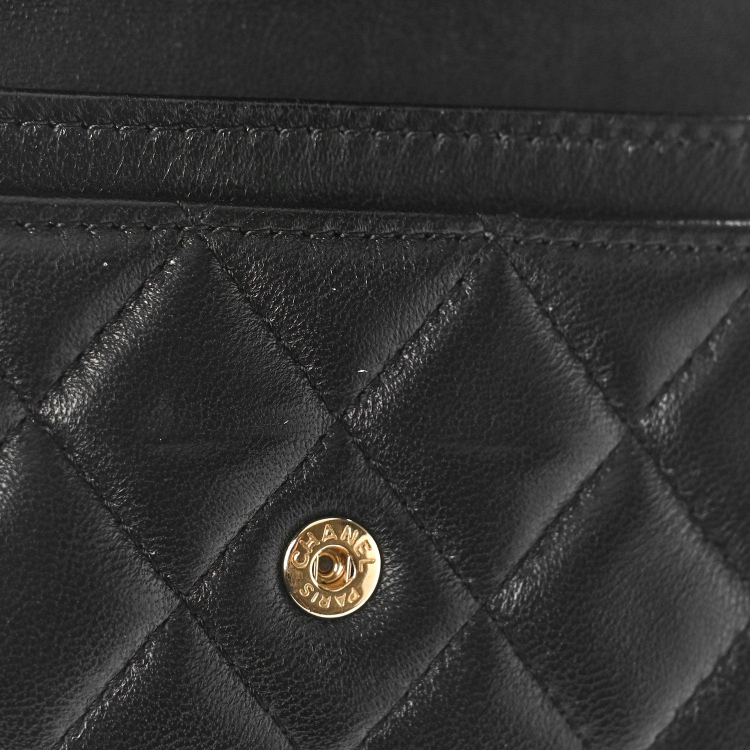 Chanel Lambskin Quilted Flap Card Holder Wallet Black 10 of 10