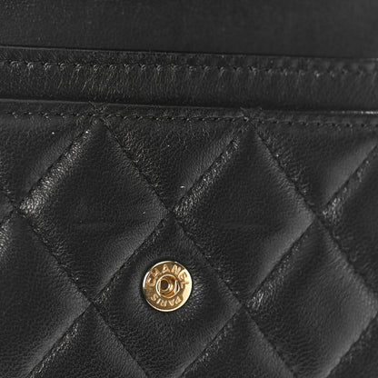 Chanel Lambskin Quilted Flap Card Holder Wallet Black 10 of 10