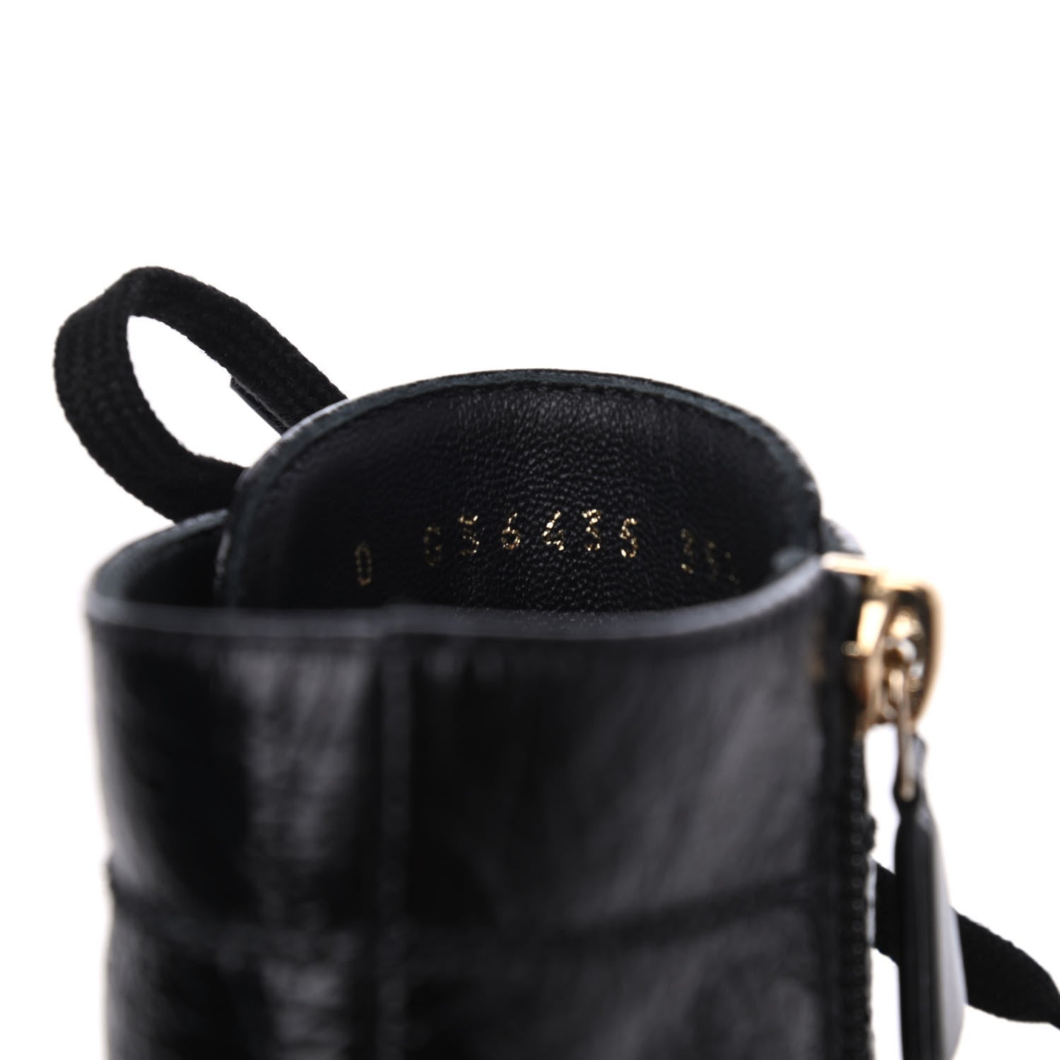Chanel Shiny Crumpled Lambskin Lace Up Combat Boots 35.5 Black 12 of 13