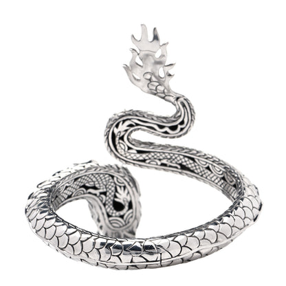 John Hardy Sterling Silver 18K Yellow Gold Naga Dragon Kick Cuff Bracelet 3 of 5