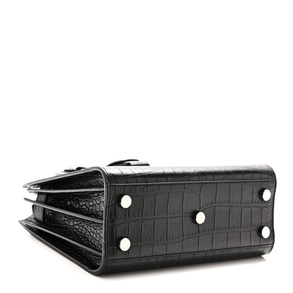 Saint Laurent Calfskin Crocodile Embossed Nano Sac De Jour Black 4 of 10