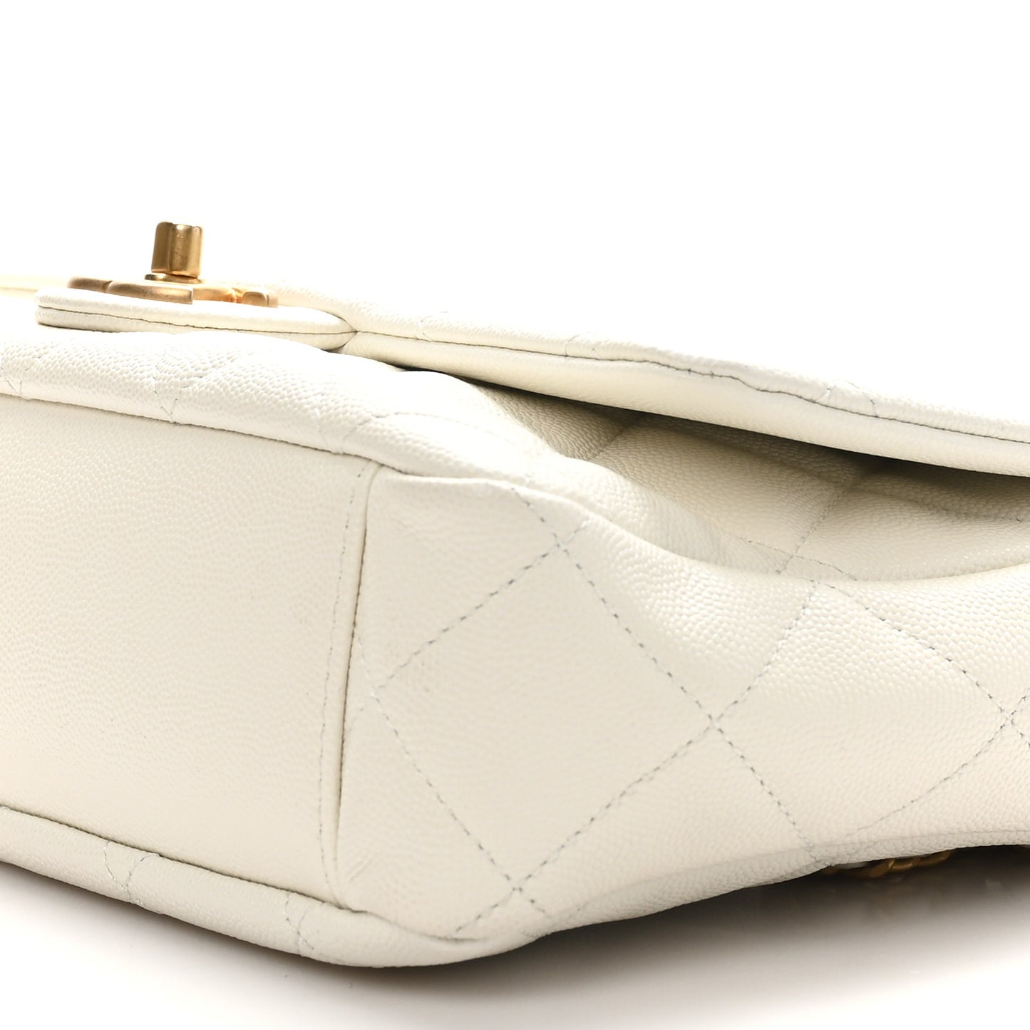 Caviar Quilted Mini Flap White