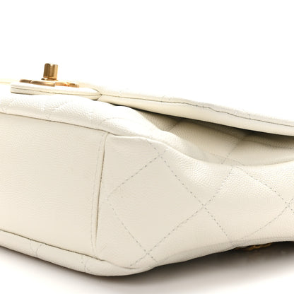 Chanel Caviar Quilted Mini Flap White 10 of 10