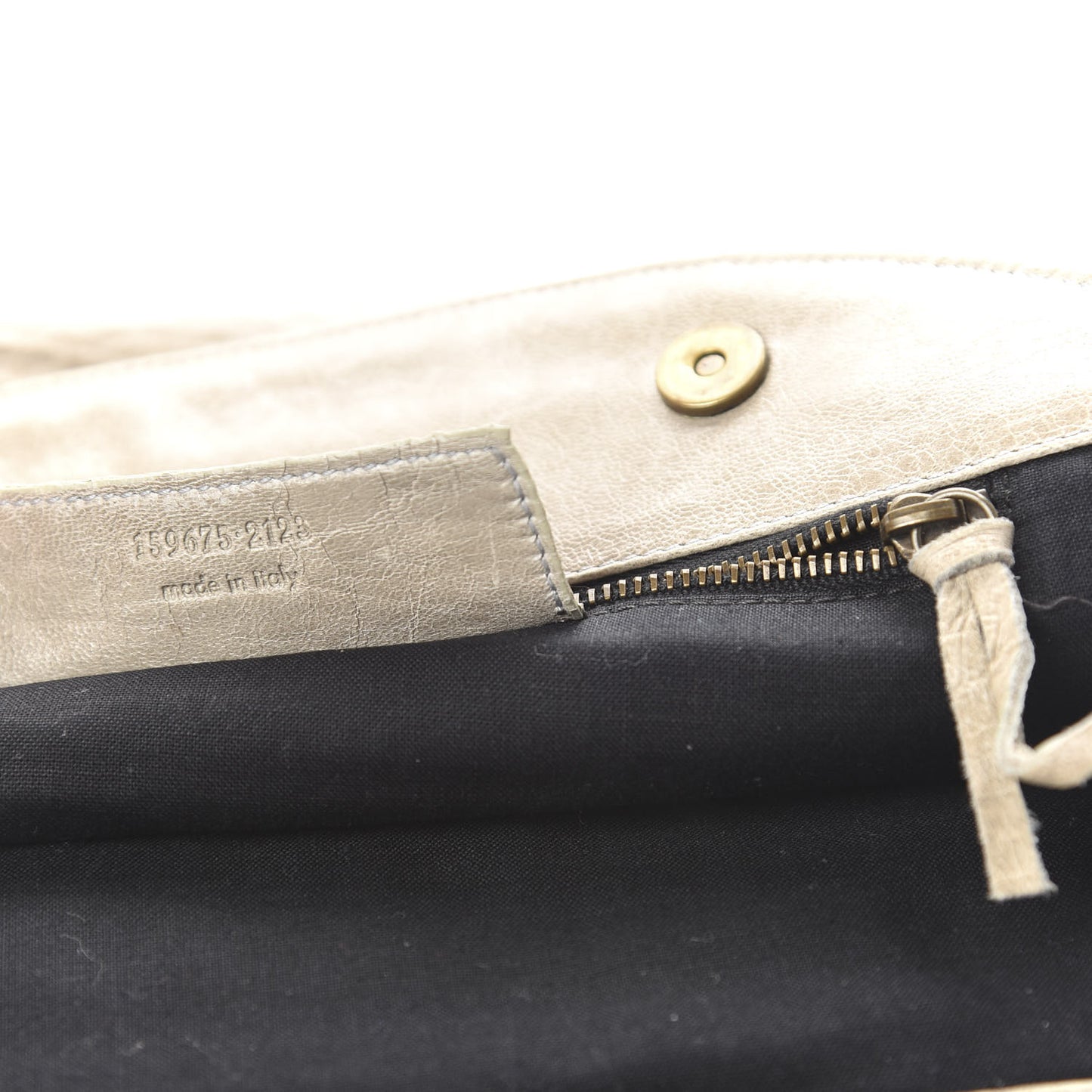Chevre Classic Hardware Oval Clutch Praline