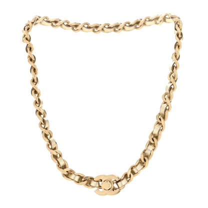 Chanel Metallic Lambskin CC Turnlock Chain Choker M Gold 3 of 6