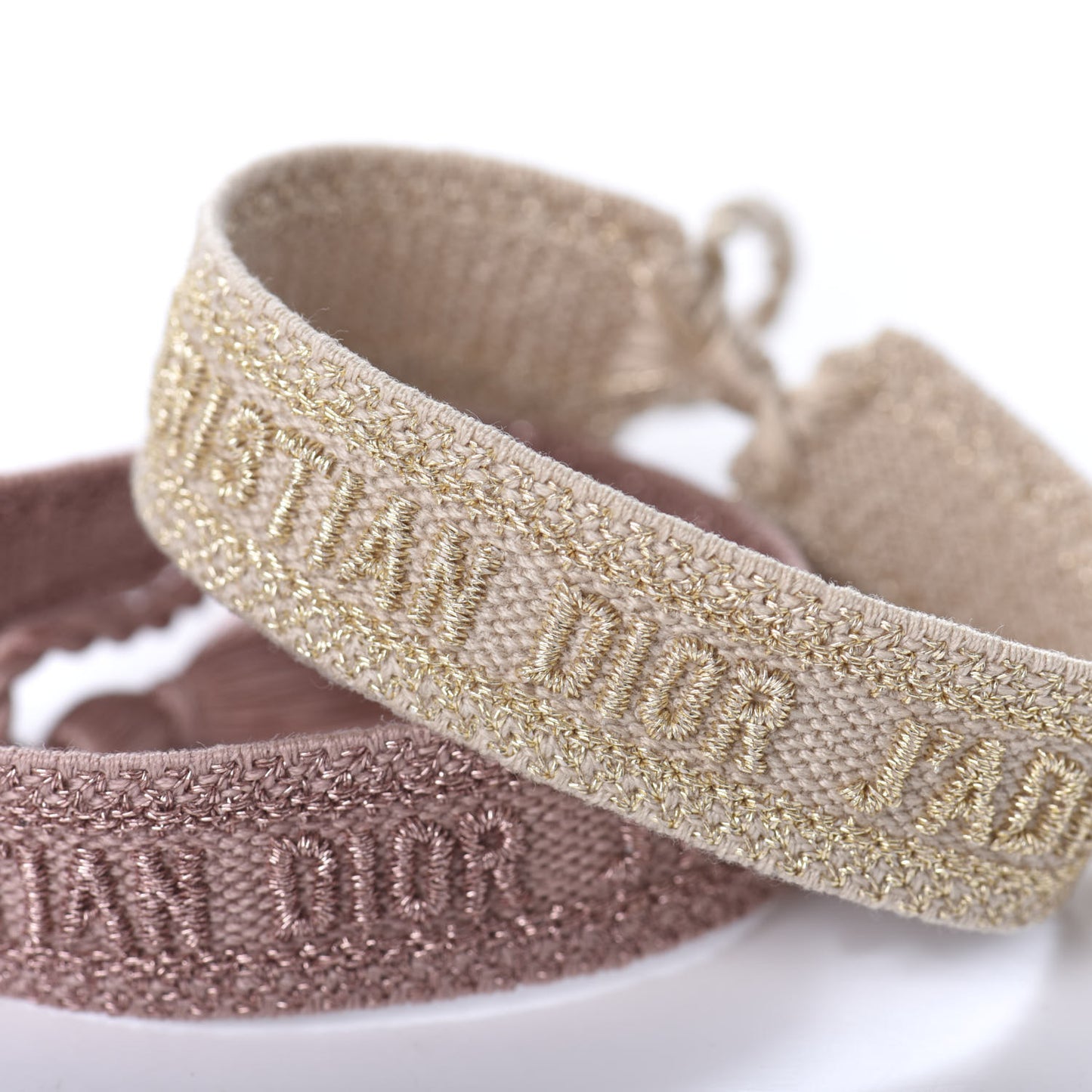 Woven Cotton J'Adior Friendship Bracelet Set Gold Pink