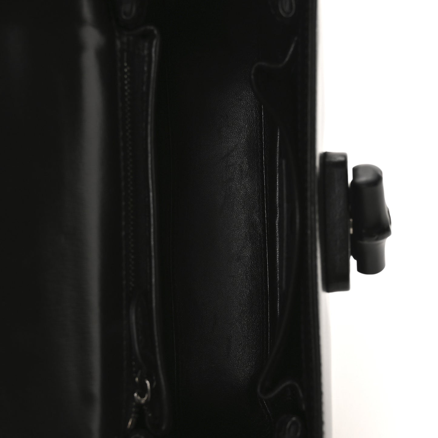 Boarded Dyana Lux Calfskin Web Monochrome Small Bamboo 1947 Top Handle Bag Black