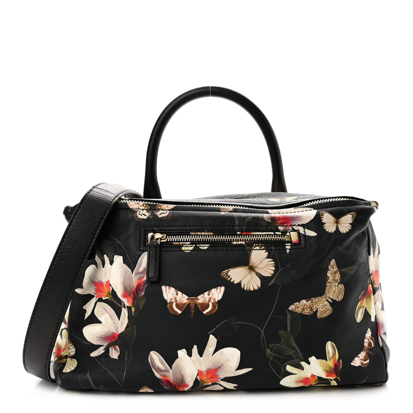 Lambskin Magnolia Print Medium Pandora Black