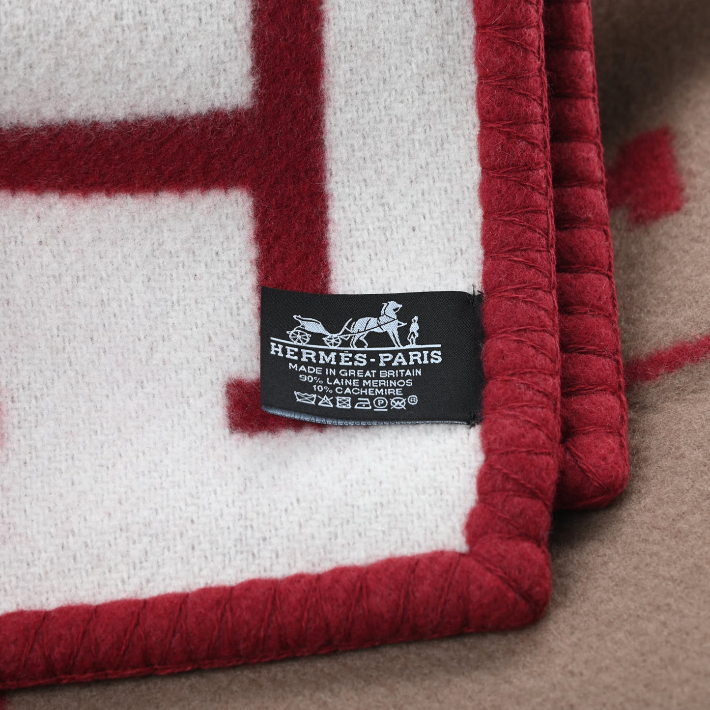 Wool Cashmere Avalon III Blanket Ecru Rouge H