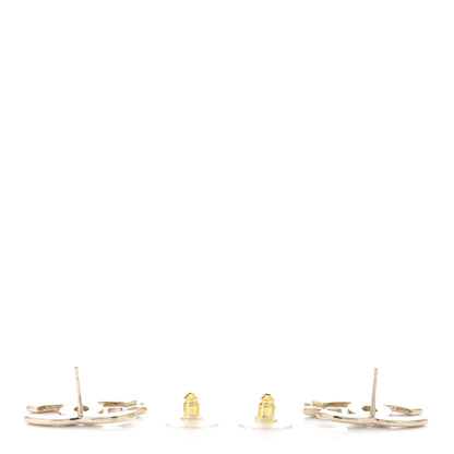 Chanel Metal Crystal CC Star Earrings Gold 3 of 5
