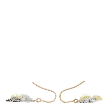 David Yurman Sterling Silver 18K Yellow Gold Diamond Blue Topaz Citrine Pearl Quatrefoil Drop Earrings 3 of 4