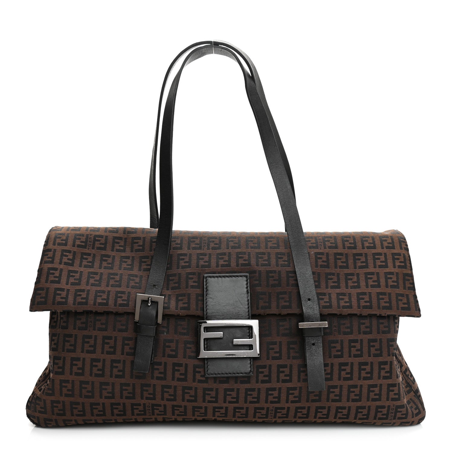 Fendi Zucchino Flap Shoulder Bag Brown 1 of 10