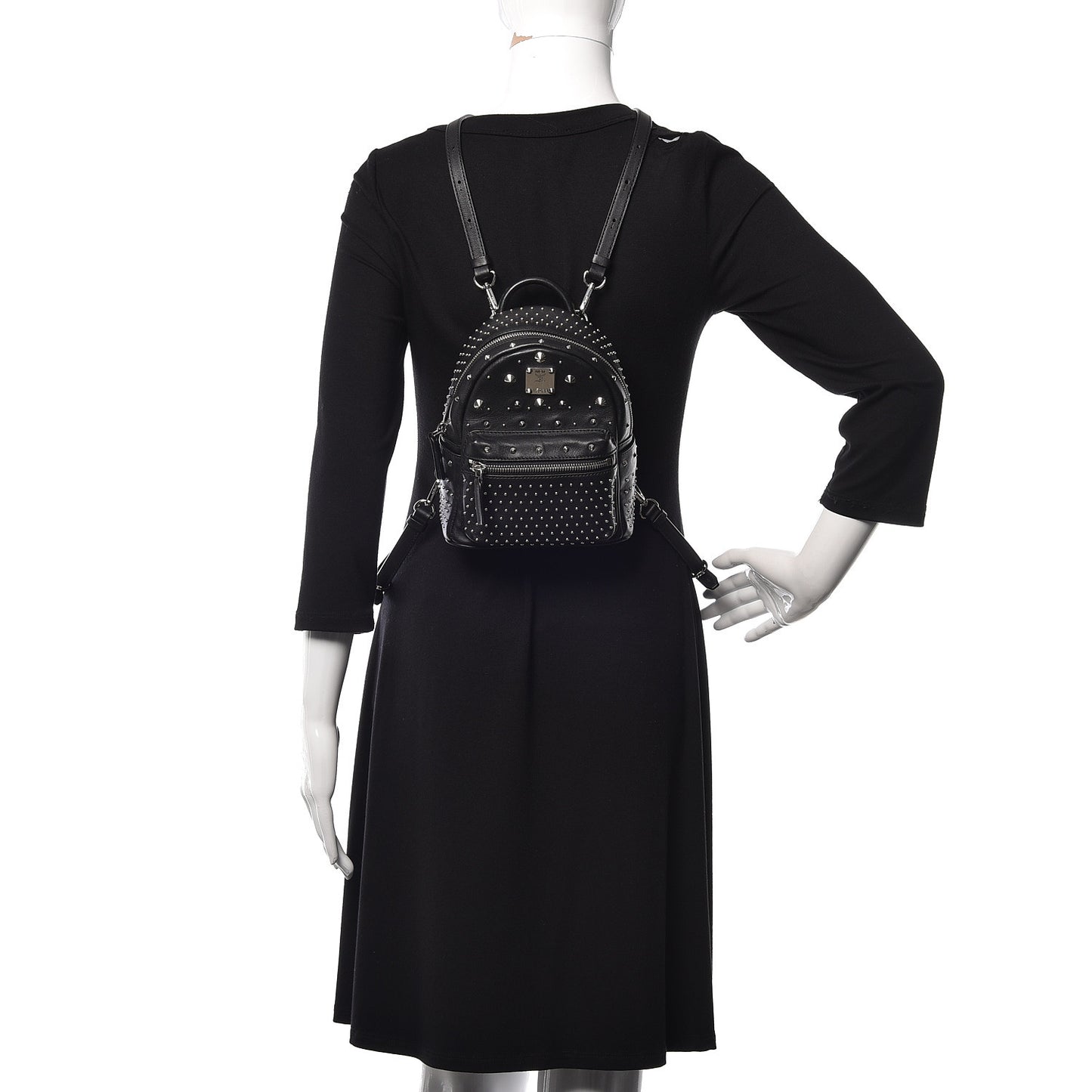 Calfskin Stud X-Mini Stark Bebe Boo Backpack Black