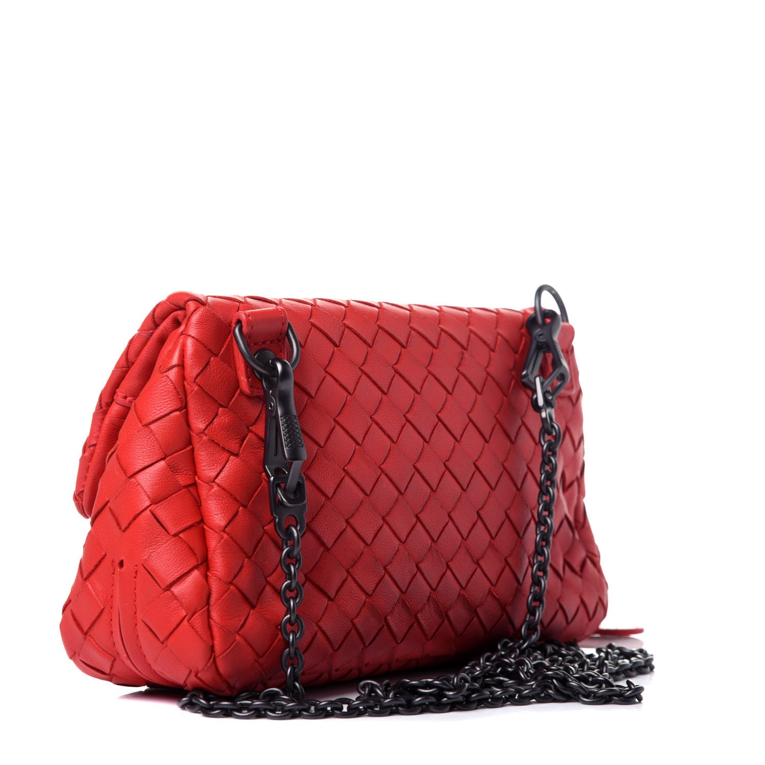 Bottega Veneta Nappa Intrecciato Mini Messenger Bag Red 3 of 16