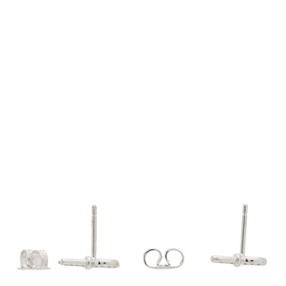 Tiffany 18K White Gold Diamond Mini Key Earrings 3 of 5