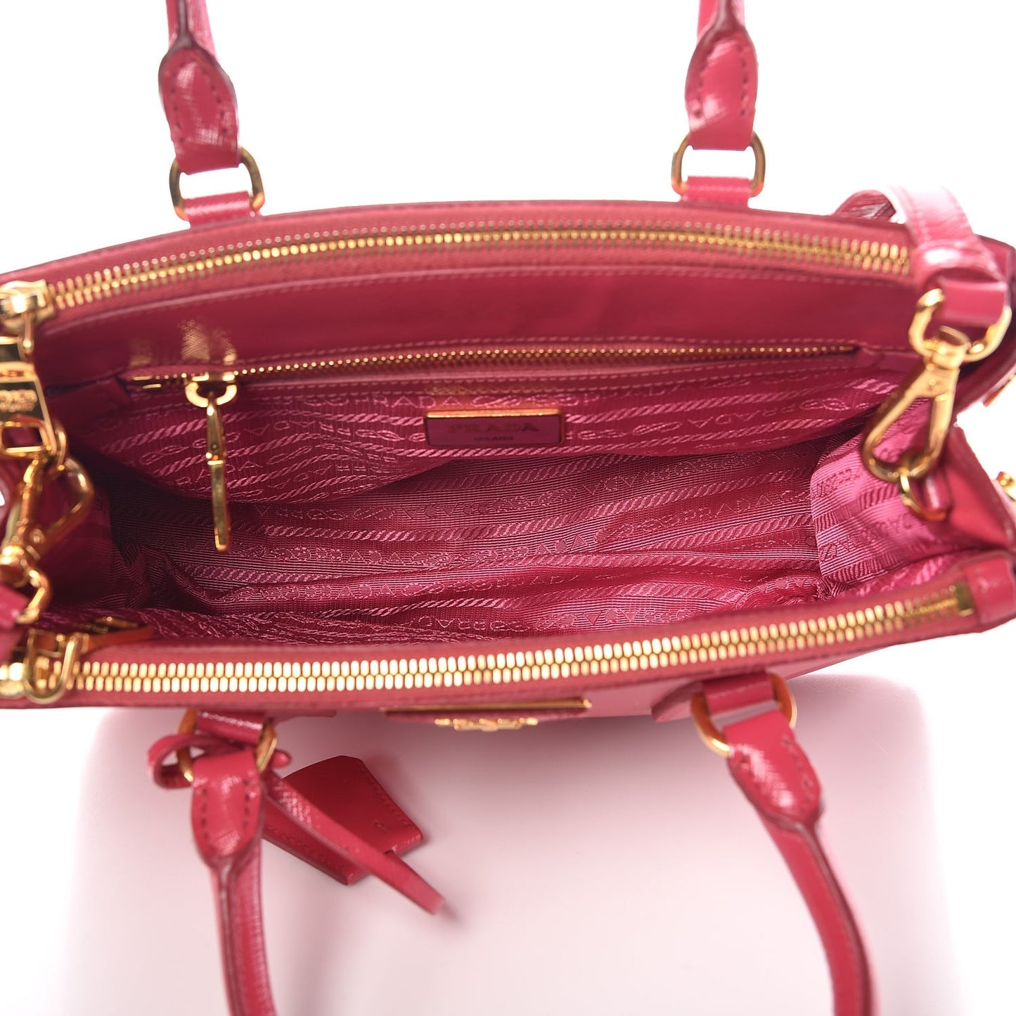 Saffiano Vernice Mini Galleria Double Zip Tote Peonia