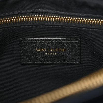 Saint Laurent Calfskin Y Quilted Monogram Medium Loulou Chain Satchel Deep Marine 6 of 10