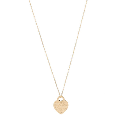 Tiffany 18K Yellow Gold Notes I Love You Heart Tag Pendant Necklace 1 of 7