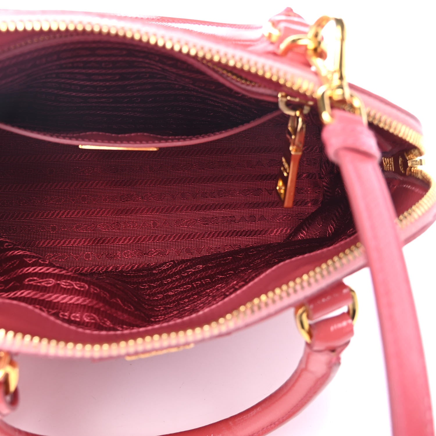 Prada Saffiano Vernice Promenade Tote Peonia 4 of 4