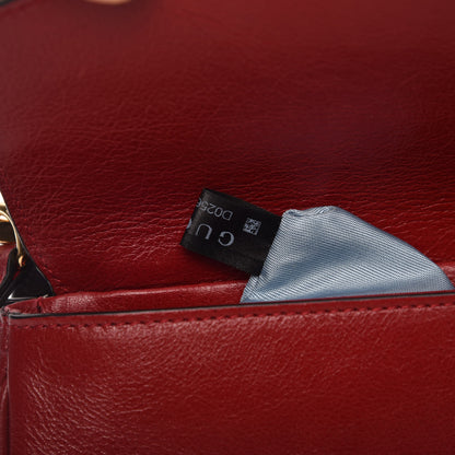 Gucci Calfskin Diagonal GG Medium Thiara Double Envelope Shoulder Bag Black Red 10 of 12